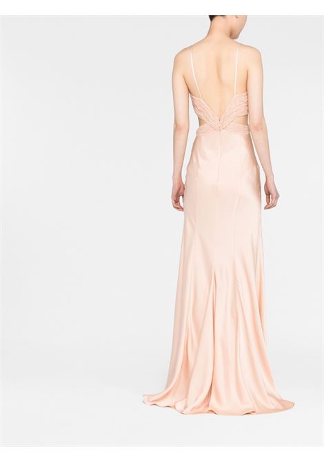 Nude beige lace cut-out-detail gown - women AMEN | AMS23511059