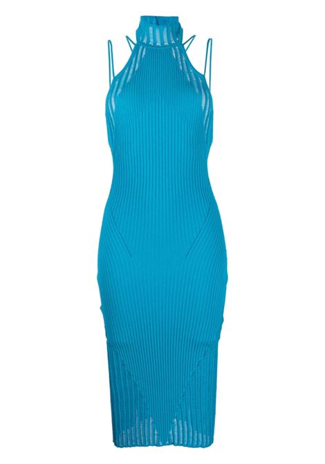 Abito midi con scollo all'americana in blu - donna ANDREADAMO | ADPS23DR159474731267