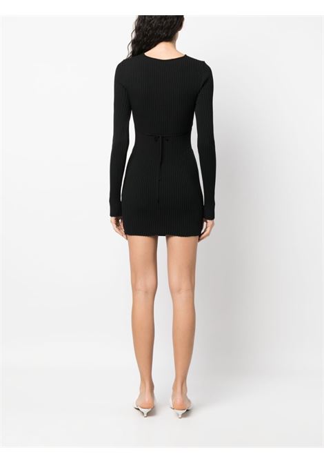 Black cut-out ribbed-knit dress - women ANDREADAMO | ADPS23DR18947473004