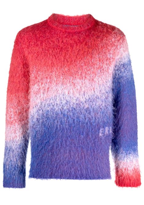 Blue, red and white ombré-effect brushed-finish jumper-  unisex ERL | ERL06N0051