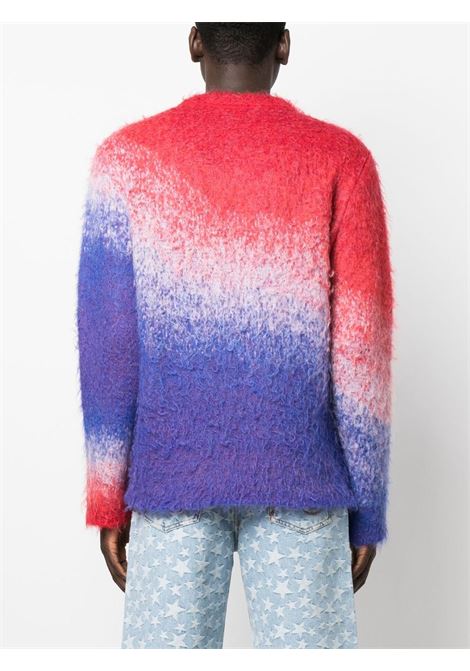 Blue, red and white ombré-effect brushed-finish jumper-  unisex ERL | ERL06N0051