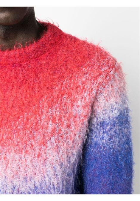 Blue, red and white ombré-effect brushed-finish jumper-  unisex ERL | ERL06N0051