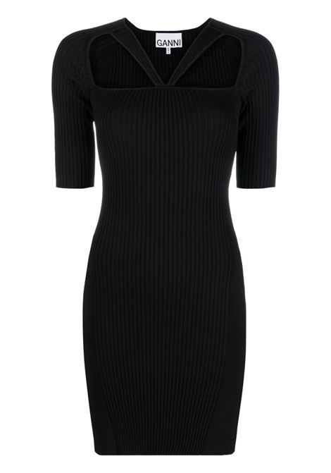 Abito mini con cut-out in nero - donna