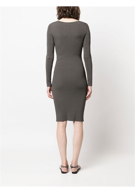 Grey long-sleeve ribbed midi dress - women IRO | 23SWP33EUGENIAGRY06