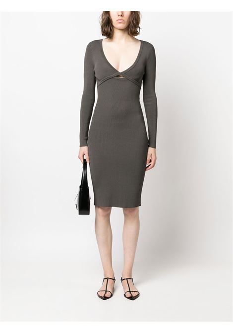 Grey long-sleeve ribbed midi dress - women IRO | 23SWP33EUGENIAGRY06