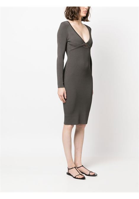 Grey long-sleeve ribbed midi dress - women IRO | 23SWP33EUGENIAGRY06