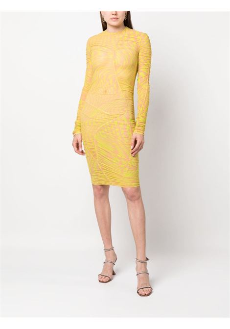 Abito midi con stampa stelle in giallo e arancione - donna MUGLER | 23S1RO1372585MS805