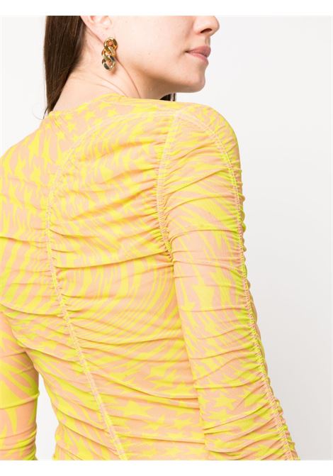 Abito midi con stampa stelle in giallo e arancione - donna MUGLER | 23S1RO1372585MS805