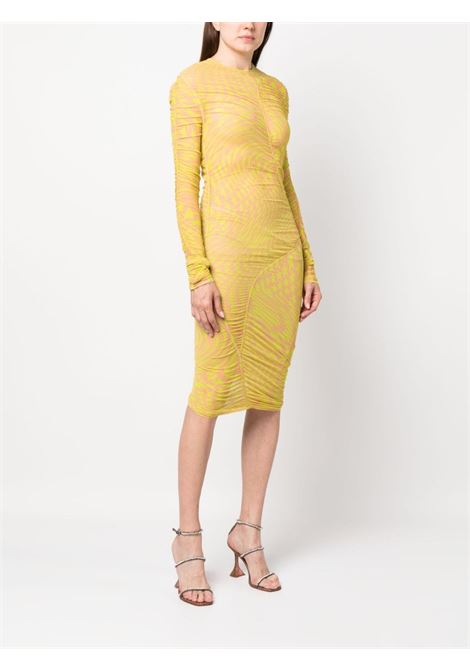 Abito midi con stampa stelle in giallo e arancione - donna MUGLER | 23S1RO1372585MS805