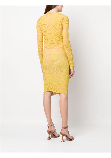 Abito midi con stampa stelle in giallo e arancione - donna MUGLER | 23S1RO1372585MS805