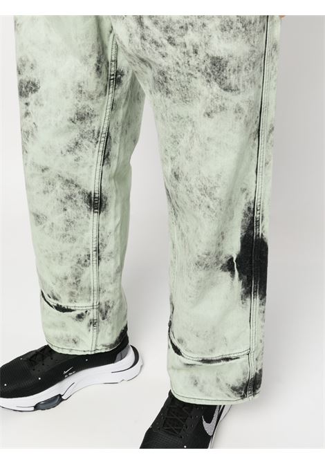 Mint green bleached-effect wide-leg jeans - men OAMC | 23E28OAU34TCOT00825323