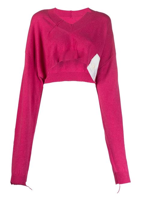 Maglione crop con logo in rosa - donna RAMAEL | RA0023BIS505