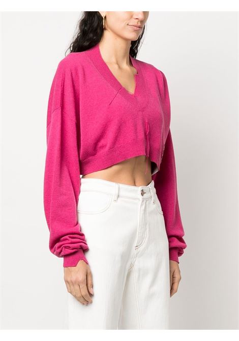 Maglione crop con logo in rosa - donna RAMAEL | RA0023BIS505