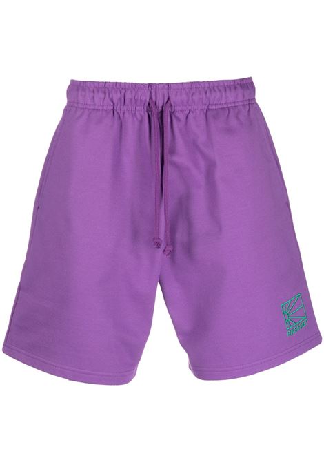 Bermuda con logo ricamato in viola - uomo