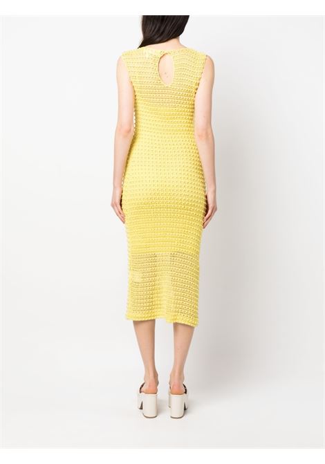 Yellow Samina crochét midi dress - women REMAIN | 500409200130941