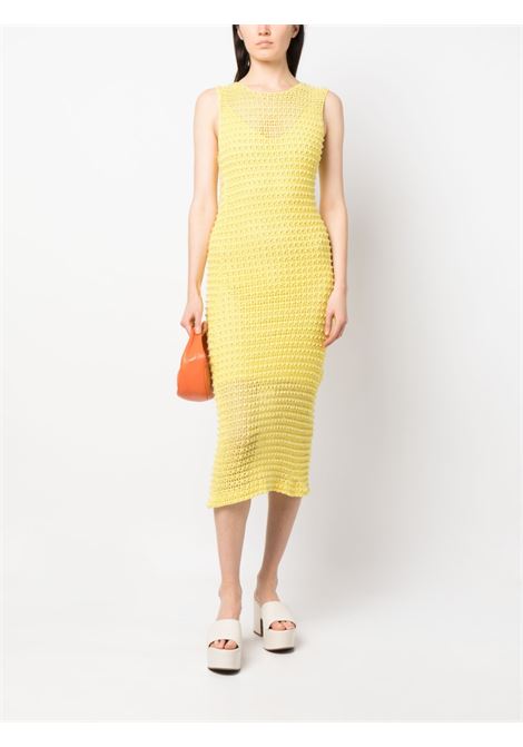 Yellow Samina crochét midi dress - women REMAIN | 500409200130941