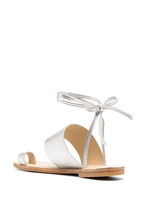 Silver metallic toe-strap sandals - women RODEBJER | 25501479002