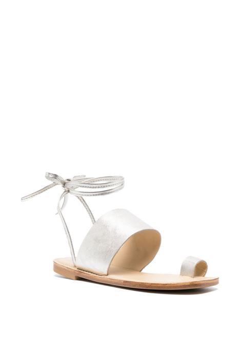 Silver metallic toe-strap sandals - women RODEBJER | 25501479002