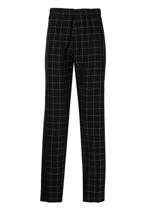 Black check-pattern trousers - men