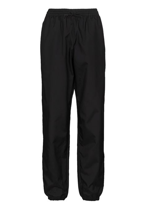 Black elasticated-waist trousers - women