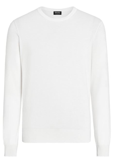 White crew-neck jumper - men ZEGNA | E8J00110N91