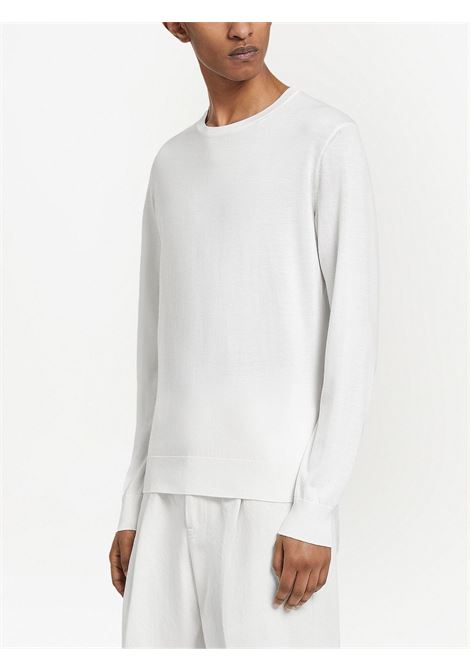 White crew-neck jumper - men ZEGNA | E8J00110N91