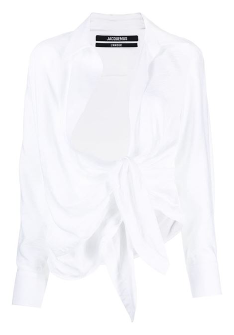 Camicia bahia con nodo in bianco- donna JACQUEMUS | 213SH0021020100