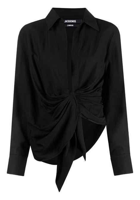 Camicia a maniche lunghe in nero - donna JACQUEMUS | 213SH0021020990