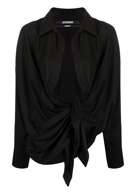 Camicia a maniche lunghe in nero - donna JACQUEMUS | 213SH0021020990