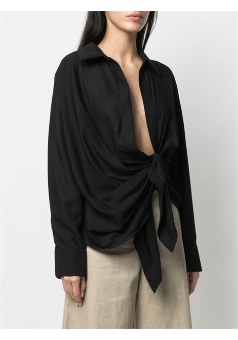 Camicia a maniche lunghe in nero - donna JACQUEMUS | 213SH0021020990