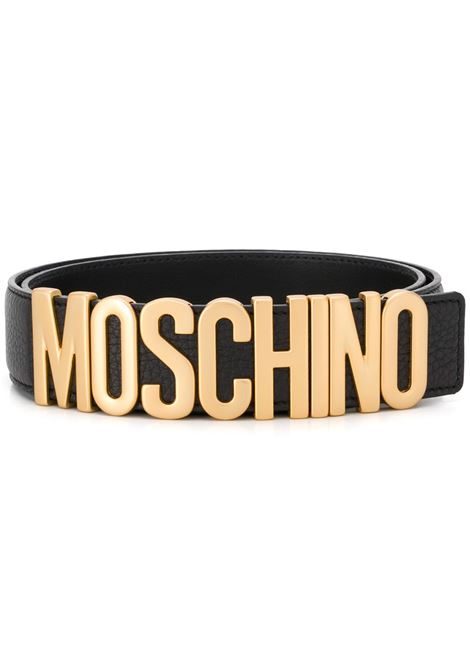 Cintura con fibbia in nero - uomo MOSCHINO | A800980030555