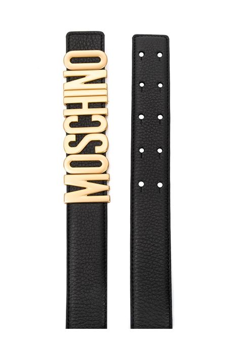 Cintura con fibbia in nero - uomo MOSCHINO | A800980030555