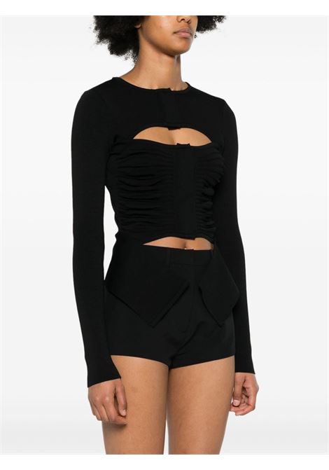 Top con dettagli cut-out in nero - donna ANDREADAMO | ADPS24CA027513720372