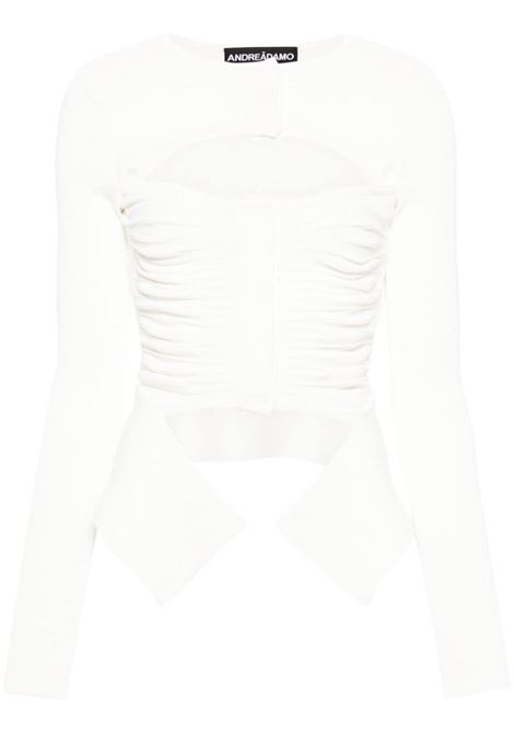 Top con dettagli cut-out in bianco - donna ANDREADAMO | ADPS24CA027513720474