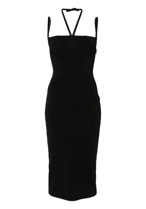 Black halterneck knit midi dress Andreadamo - women ANDREADAMO | ADPS24DR197544730473