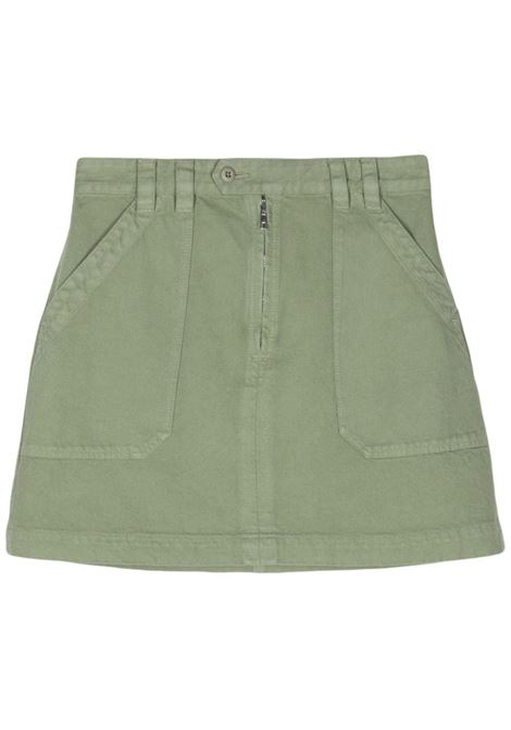 Green Sarah denim mini skirt - women A.P.C. | COFCNF06401JAB