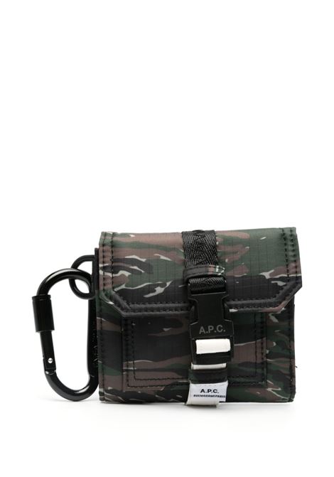 Portafoglio Trek con stampa camouflage in verde - uomo A.P.C. | COGXEH63574JAA