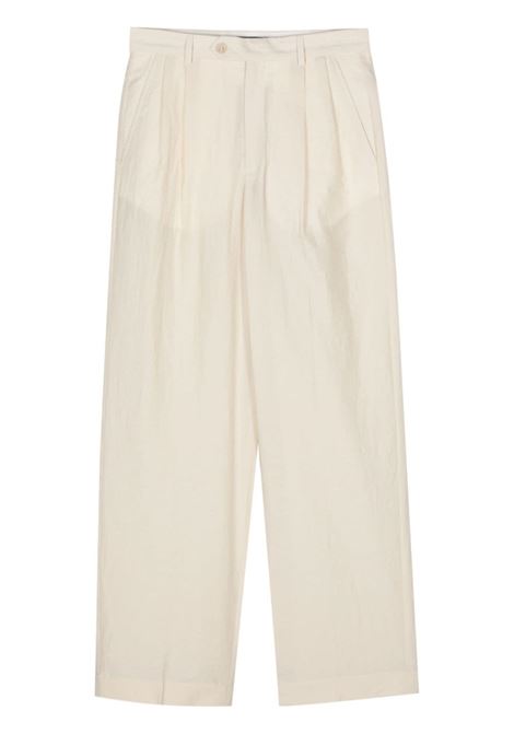 Beige crepe straight trousers - women A.P.C. | COGXMF08420AAE