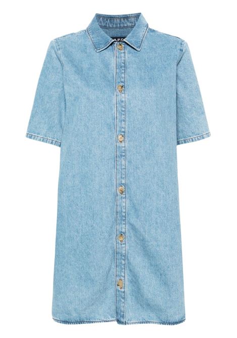 Light blue denim mini dress - women