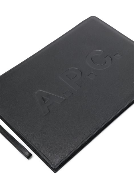 Clutch con stampa logo APC in nero - donna A.P.C. | PUABLM63565LZZ