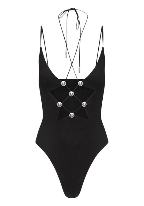 Black star cut-out bodysuit - women