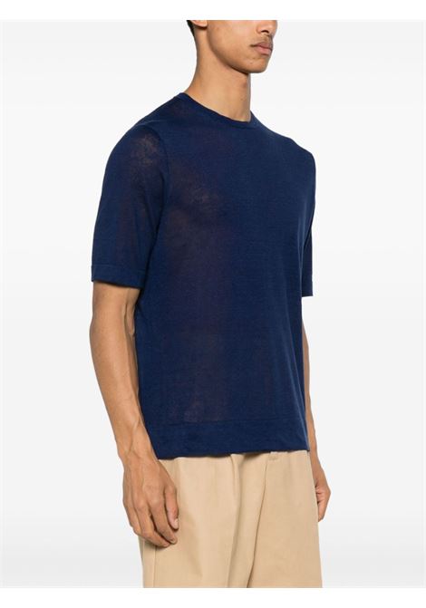 Blue linen fine-knit t-shirt Ballantyne - men BALLANTYNE | B2W02514L1413690