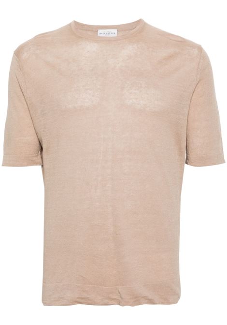 Beige fine-knit linen T-shirt - women BALLANTYNE | B2W02514L1414075