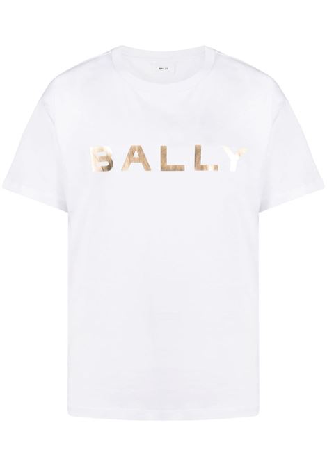 T-shirt con logo in bianco - uomo