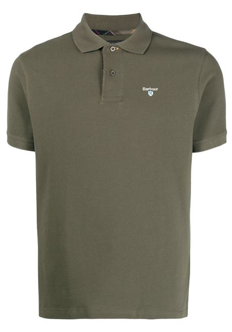 Olive green logo-embroidered polo shirt - men BARBOUR | MML0012OL51