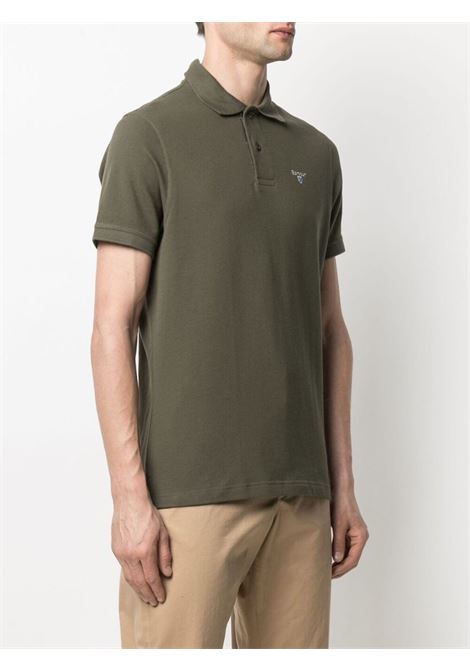 Olive green logo-embroidered polo shirt - men BARBOUR | MML0012OL51