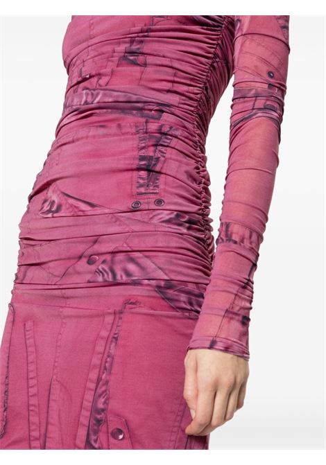 Abito lungo con stampa cargo in rosa - donna BLUMARINE | 2A460AT7319