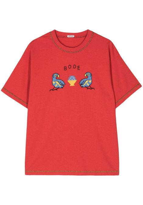 T-shirt con ricamo in rosso di Bode - uomo BODE | MRS24CS020RD