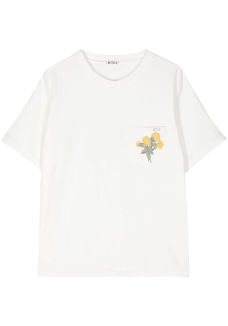 White Flower logo-embroidery T-Shirt Bode - men BODE | MRS24CS033CRM