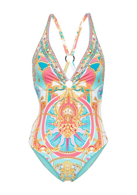 Multicolour Sail Away With Me-print ECONYL® swimsuit - women